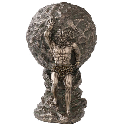 Sisyphus Statue close-up of details cold-cast bronze finish