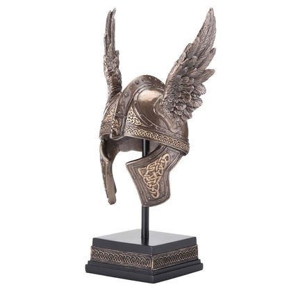 Norse Winged Helmet of Odin 24cm Resin Bronze Veronese Statue