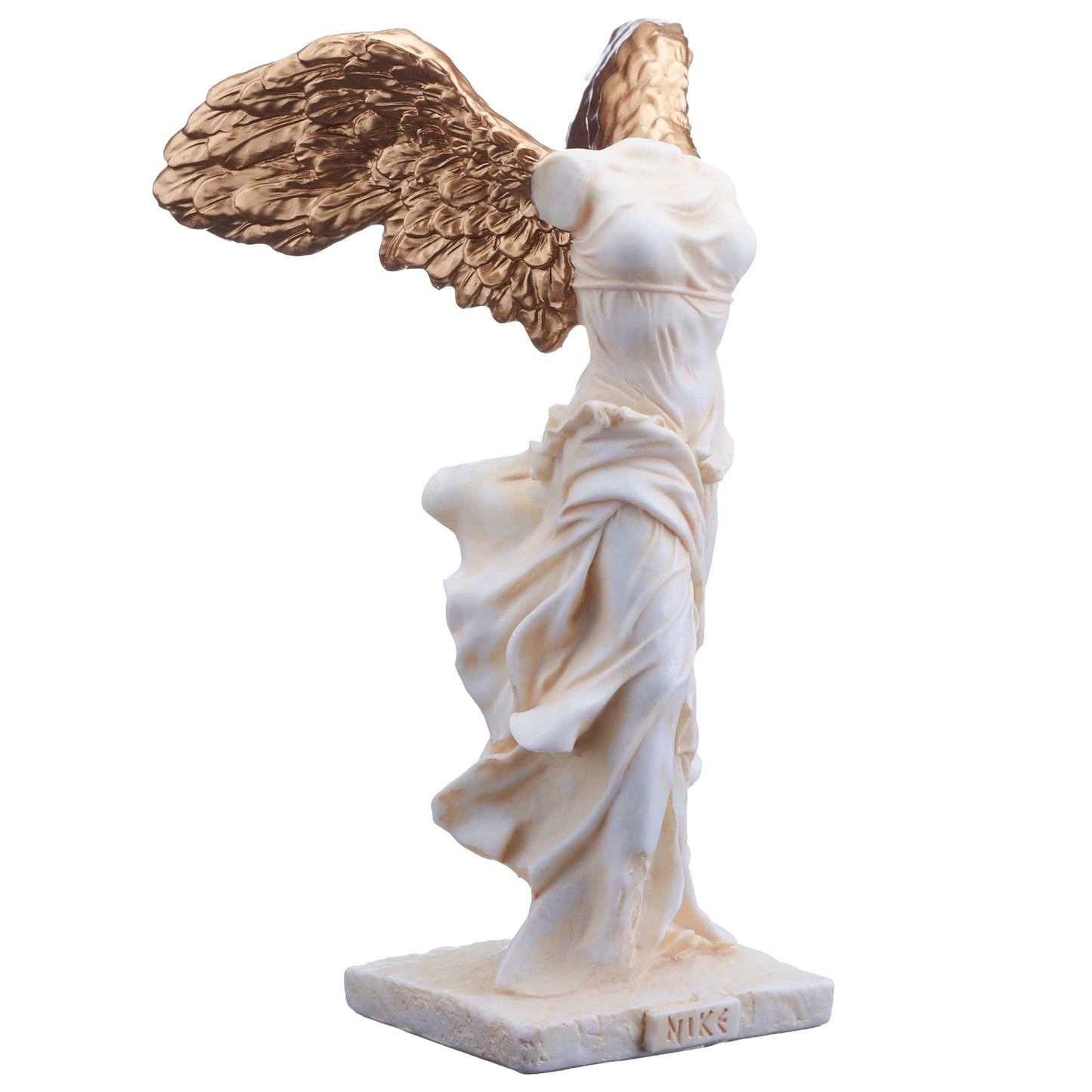 Nike Greek Goddess Of Victory 14cm White and Gold Resin Veronese Statue