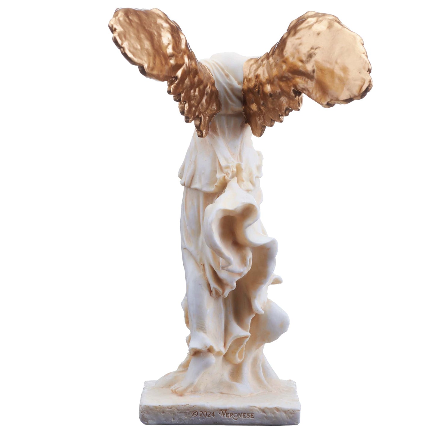 Nike Greek Goddess Of Victory 14cm White and Gold Resin Veronese Statue