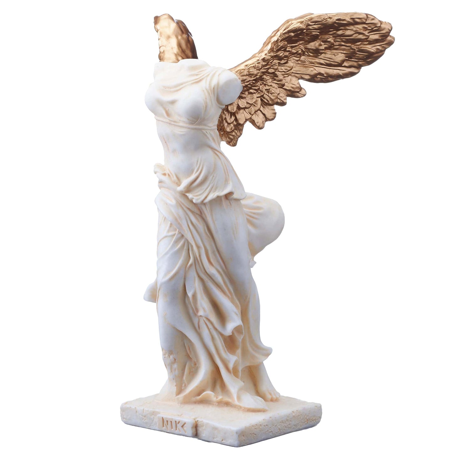 Nike Greek Goddess Of Victory 14cm White and Gold Resin Veronese Statue