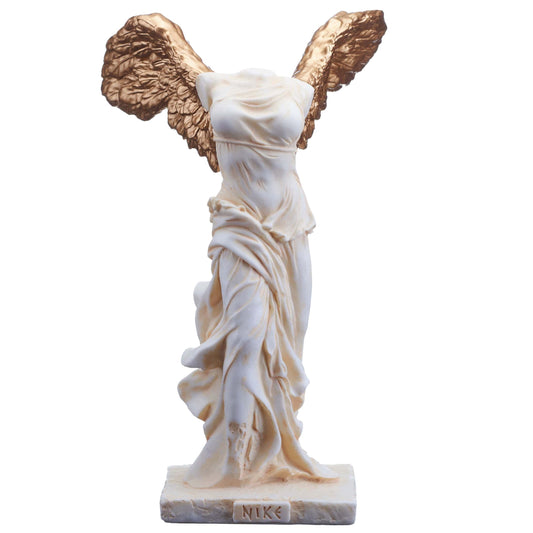 Nike Greek Goddess Of Victory 14cm White and Gold Resin Veronese Statue