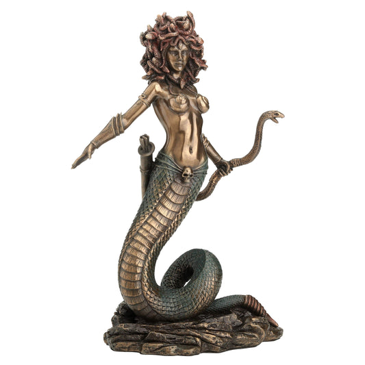 Medusa Archer Statue – 22cm Veronese Cold-Cast Bronze Greek Mythology Figurine