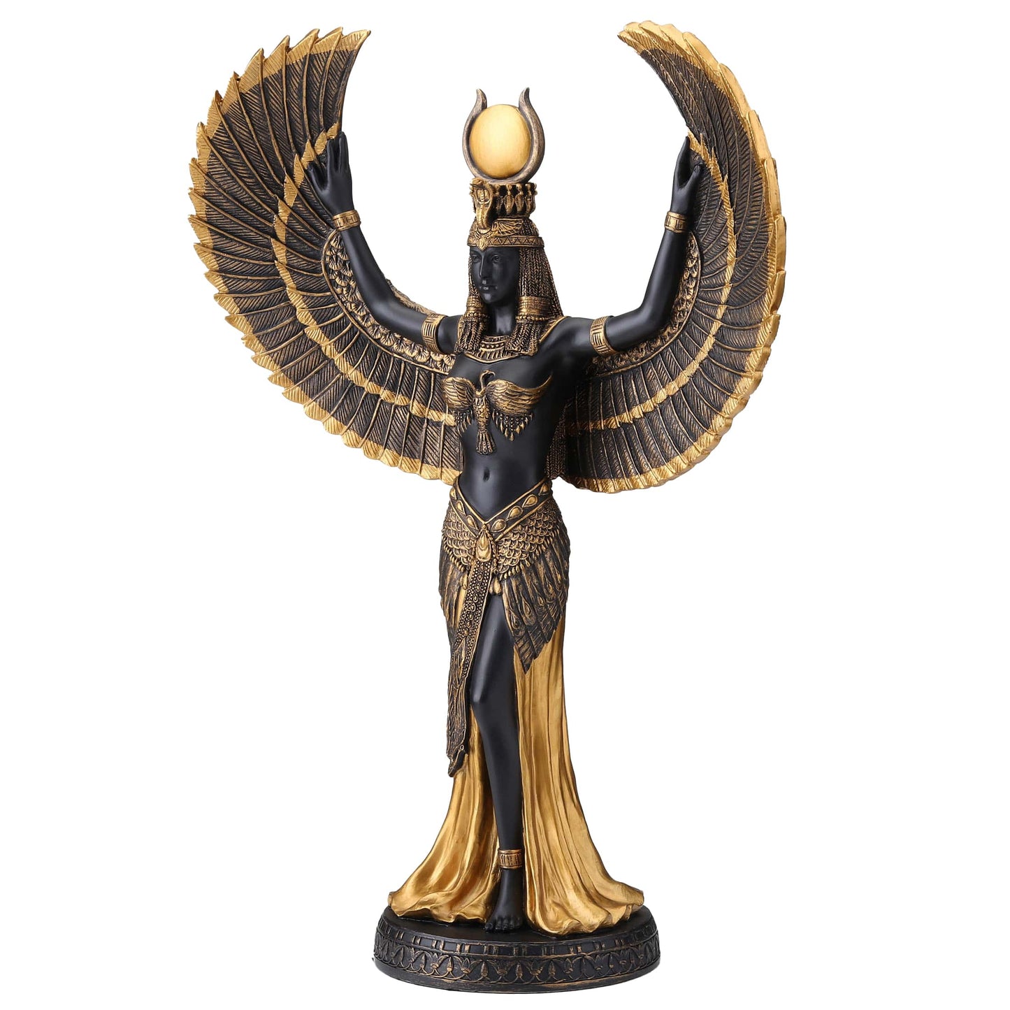 Isis Egyptian God 34cm Black and Gold Veronese Statue