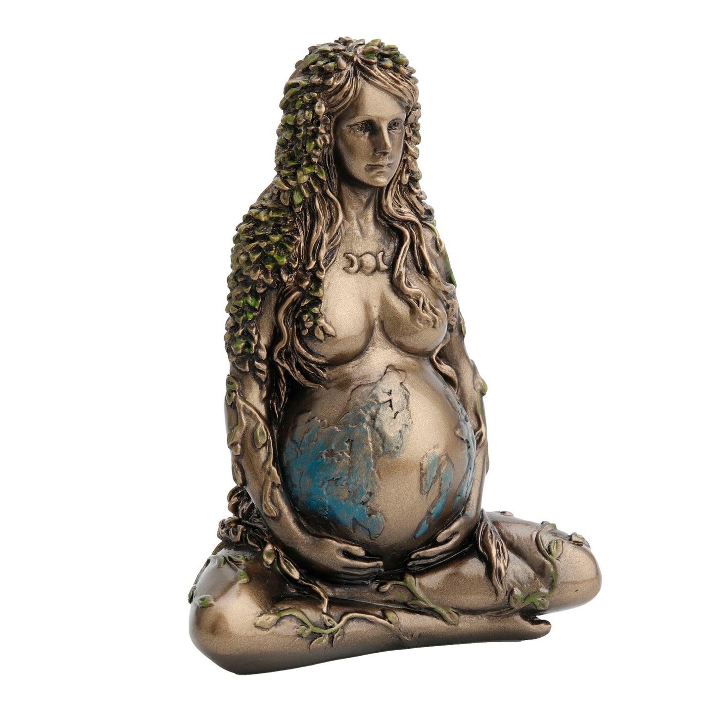 Pregnant Mother Earth Gaia Sitting Lotus Pose 10.5cm Veronese Statue