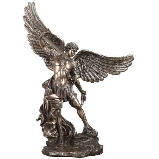 Archangel Saint Michael Standing On Rock 38cm Veronese Statue