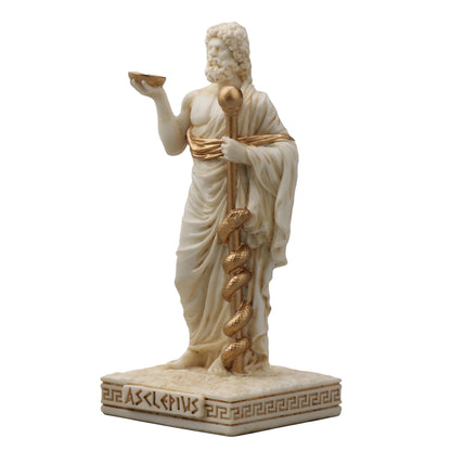 Asclepius Greek God Of Medicine 9cm Veronese White Statue