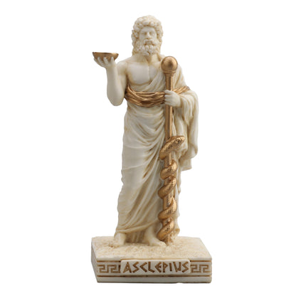 Asclepius Greek God Of Medicine 9cm Veronese White Statue