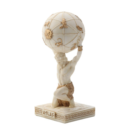 Atlas Greek Titan Bearer Of The Sky 9.5cm Veronese White Statue