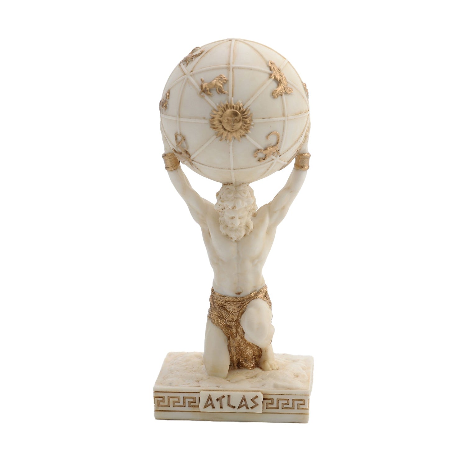 Atlas Greek Titan Bearer Of The Sky 9.5cm Veronese White Statue