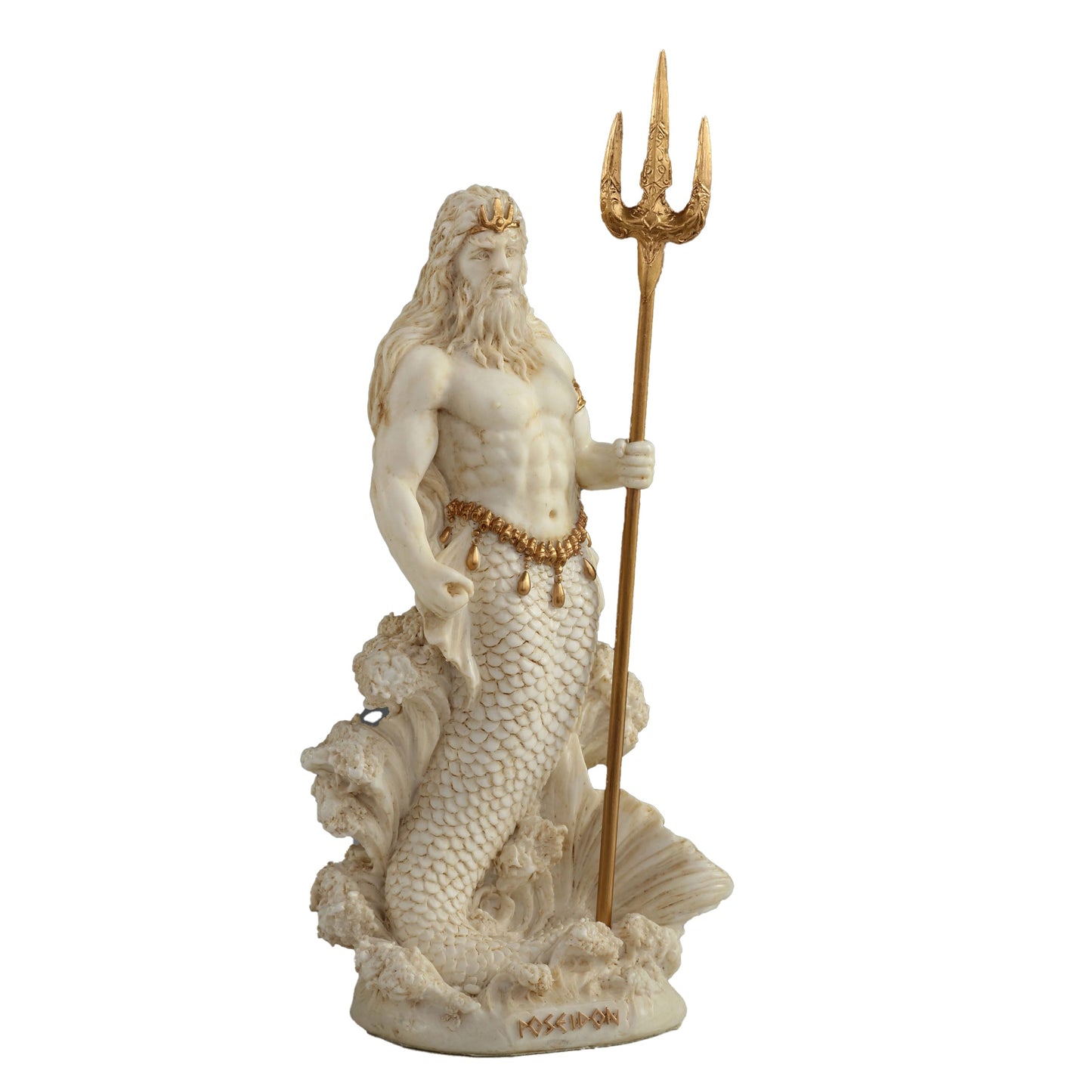 Poseidon Greek God Of The Sea 18cm Veronese White Statue