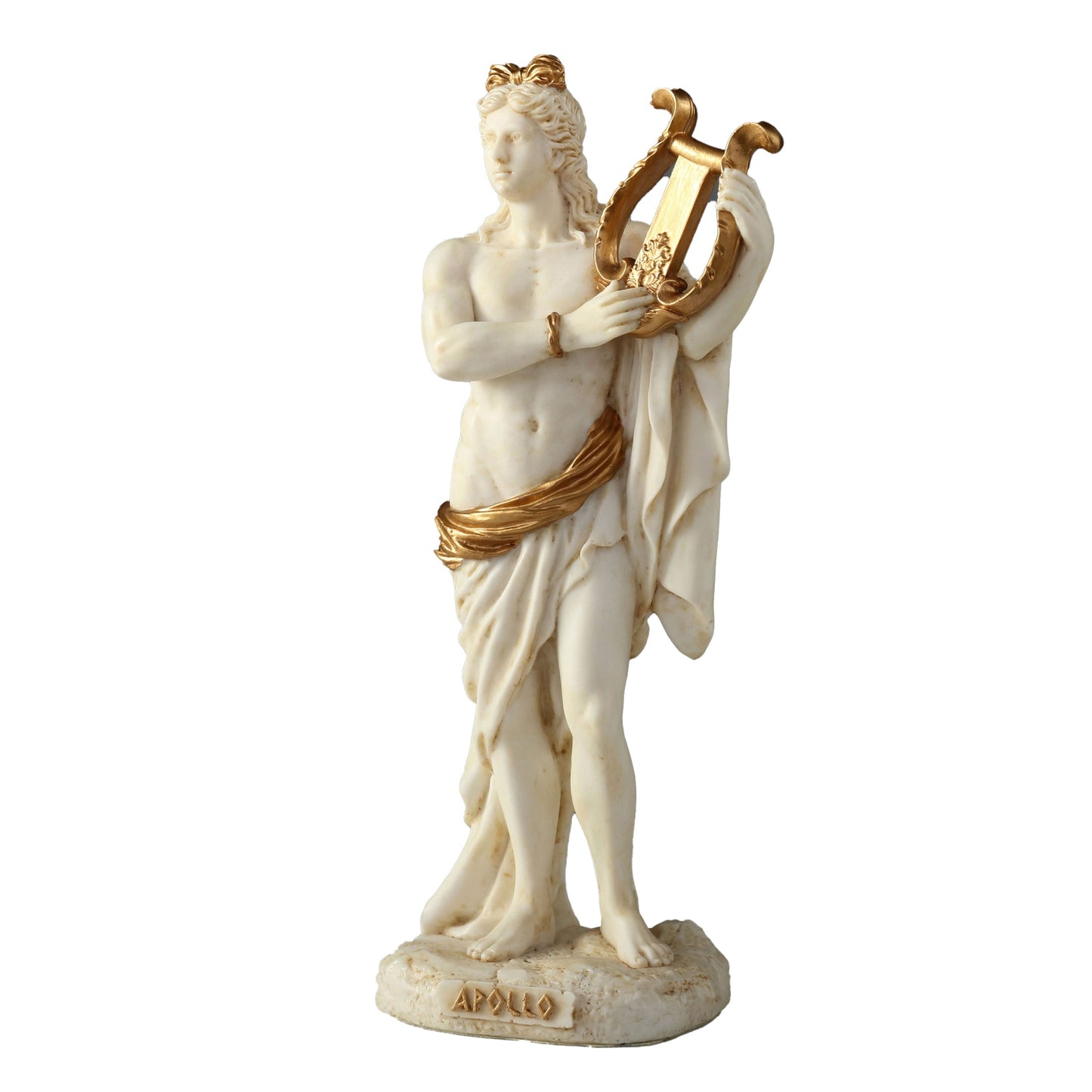 Greek God Apollo Playing Lyre 16cm Veronese White Statue