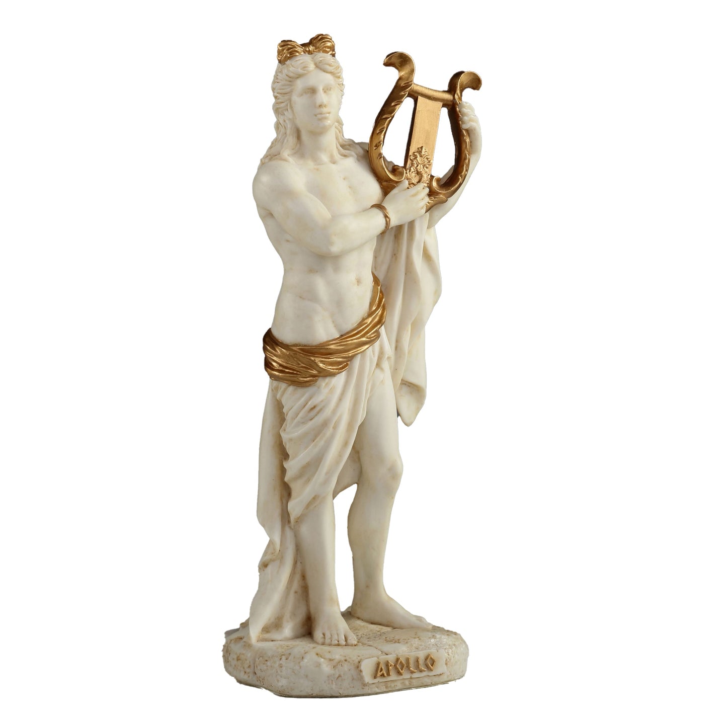 Greek God Apollo Playing Lyre 16cm Veronese White Statue