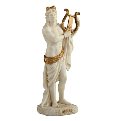 Greek God Apollo Playing Lyre 16cm Veronese White Statue