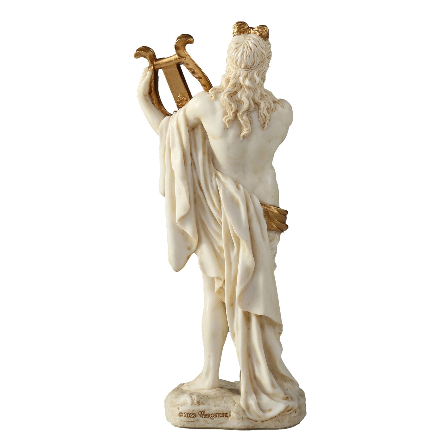 Greek God Apollo Playing Lyre 16cm Veronese White Statue