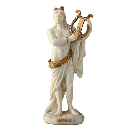 Greek God Apollo Playing Lyre 16cm Veronese White Statue