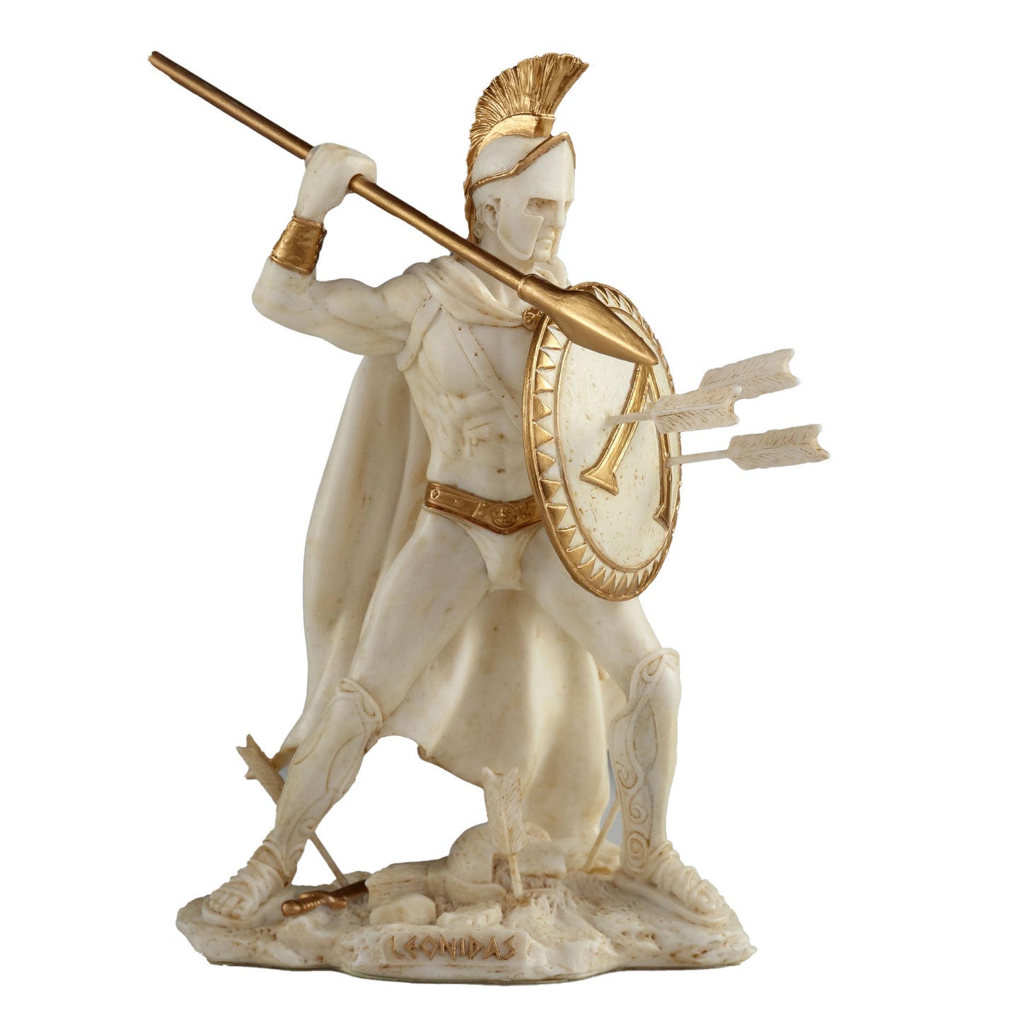 Spartan King Leonidas With Spear And Shield 15.5cm Veronese White Statue