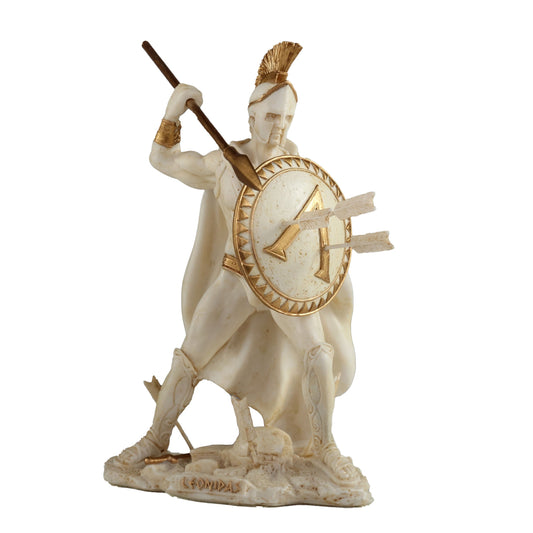 Spartan King Leonidas With Spear And Shield 15.5cm Veronese White Statue