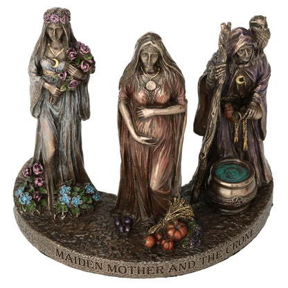 Triple Goddess Maiden Mother And Crone 12cm Veronese Statue