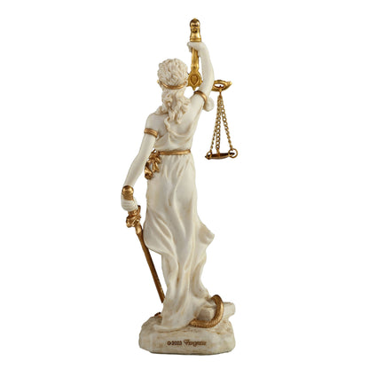 Themis Greek Goddess Of Justice 16.5cm Veronese White Statue