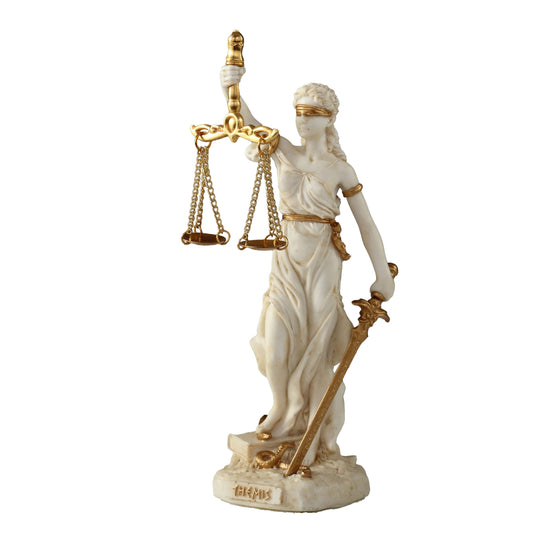 Themis Greek Goddess Of Justice 16.5cm Veronese White Statue