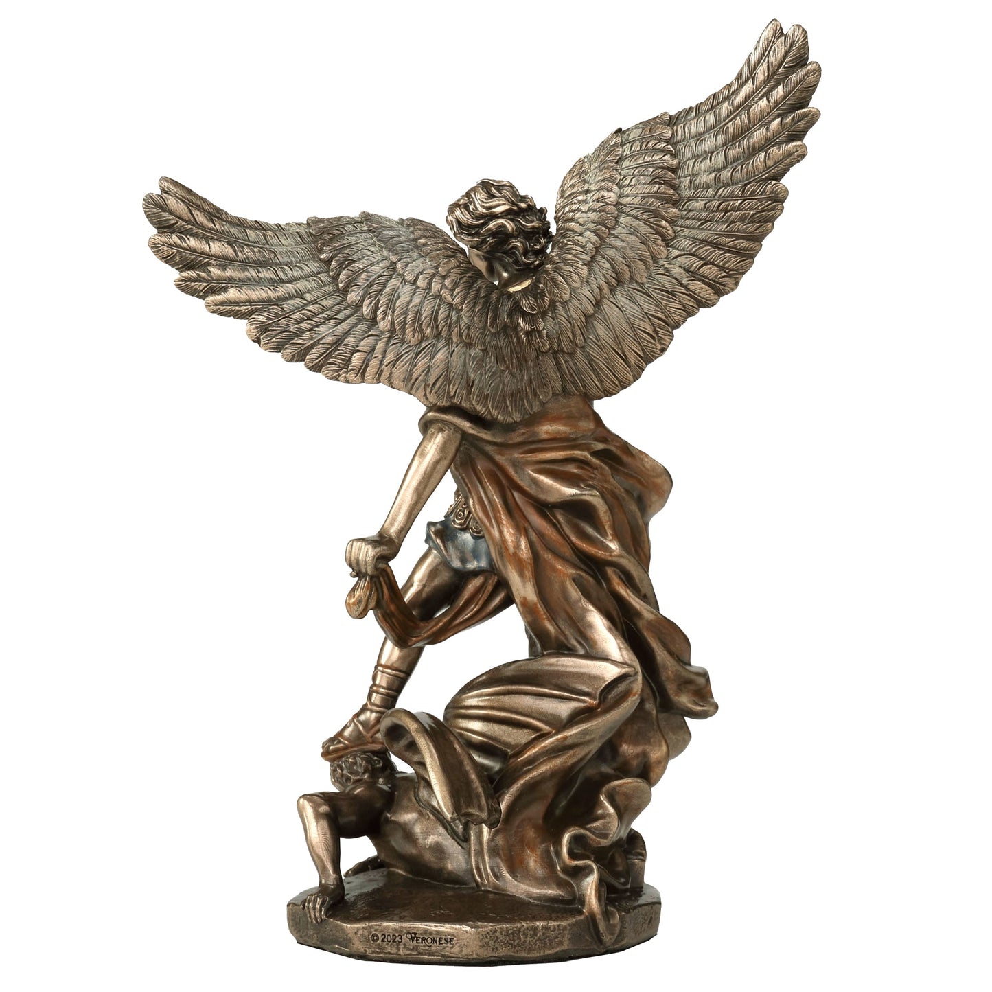 Archangel Saint Michael Vanquishing Demon 16cm Veronese Statue