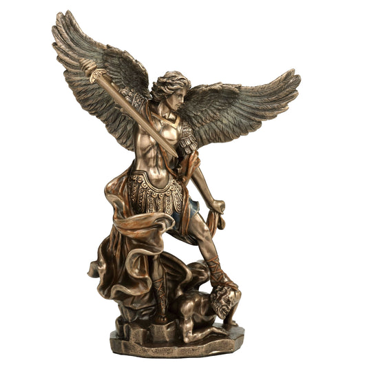 Archangel Saint Michael Vanquishing Demon 16cm Veronese Statue