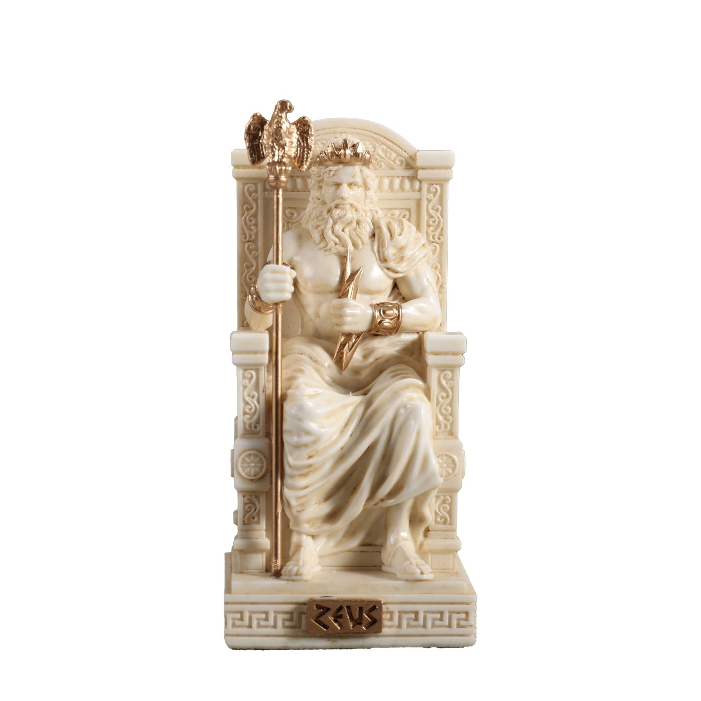 Zeus Sitting On Throne 8.5cm Veronese White Statue