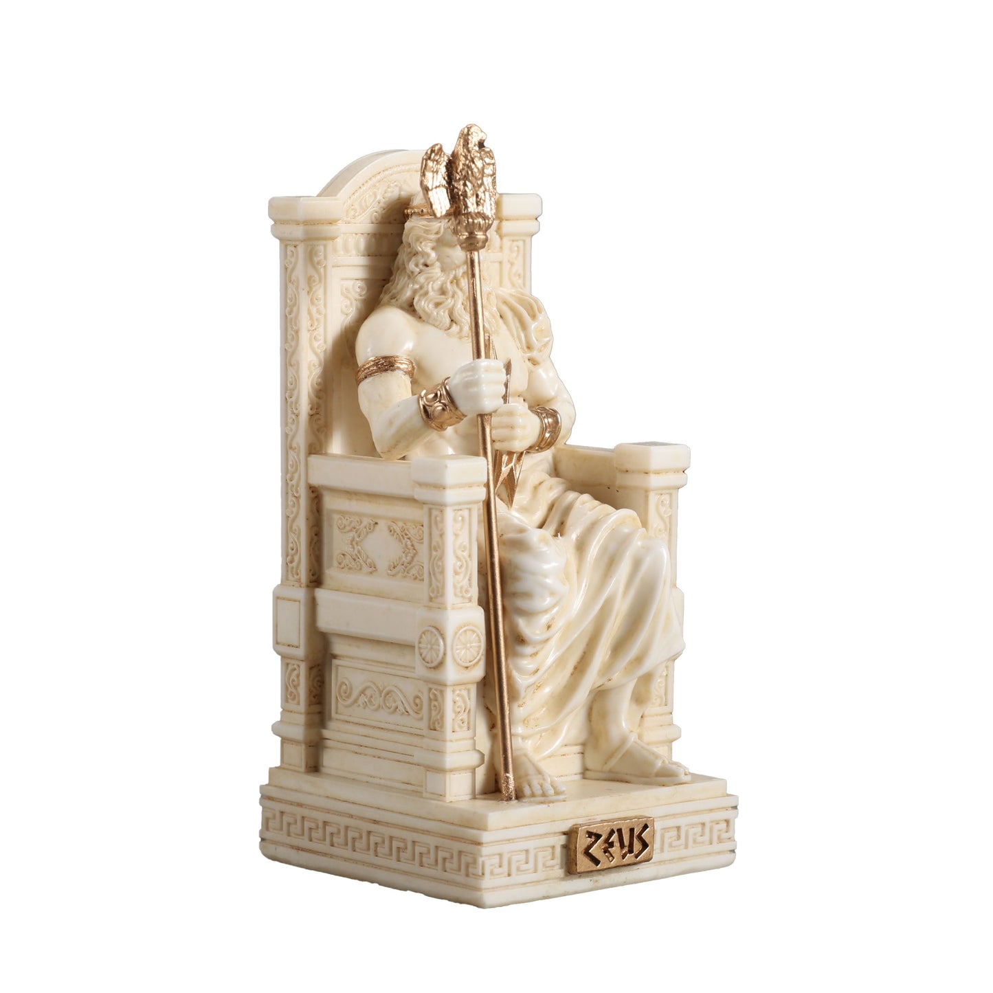 Zeus Sitting On Throne 8.5cm Veronese White Statue