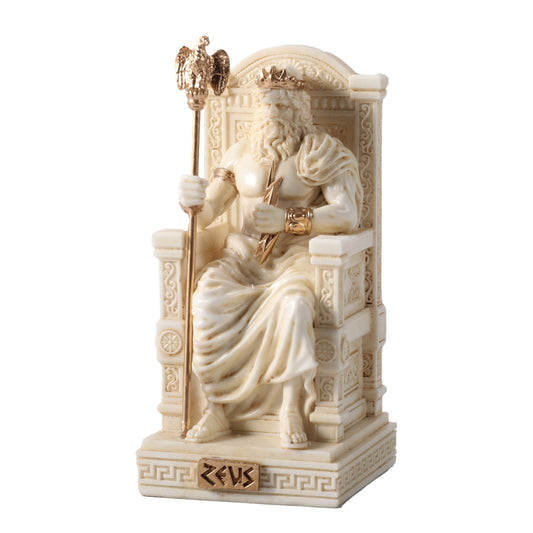 Zeus Sitting On Throne 8.5cm Veronese White Statue