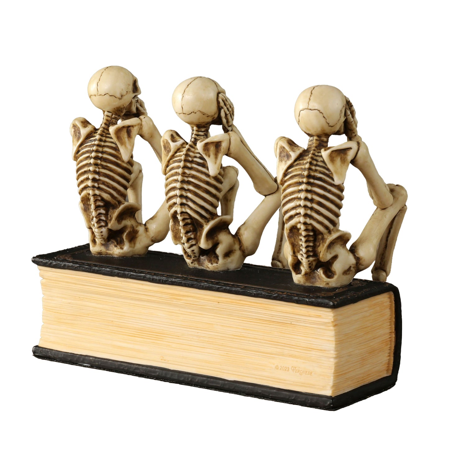 Three Wise Skeletons Sitting On Book 15cm Veronese Statue