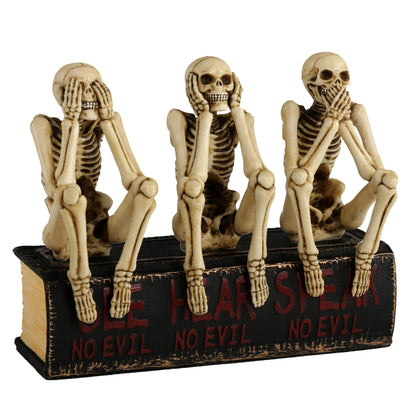 Three Wise Skeletons Sitting On Book 15cm Veronese Statue