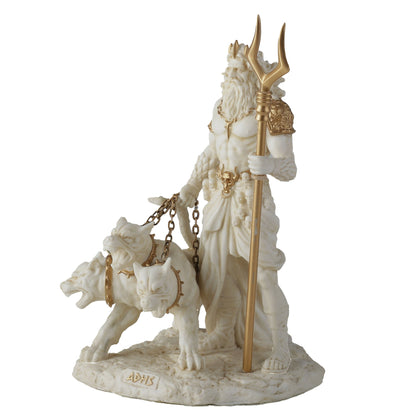 Hades Greek God Of The Underworld With Cerberus 16.5cm Veronese White Statue