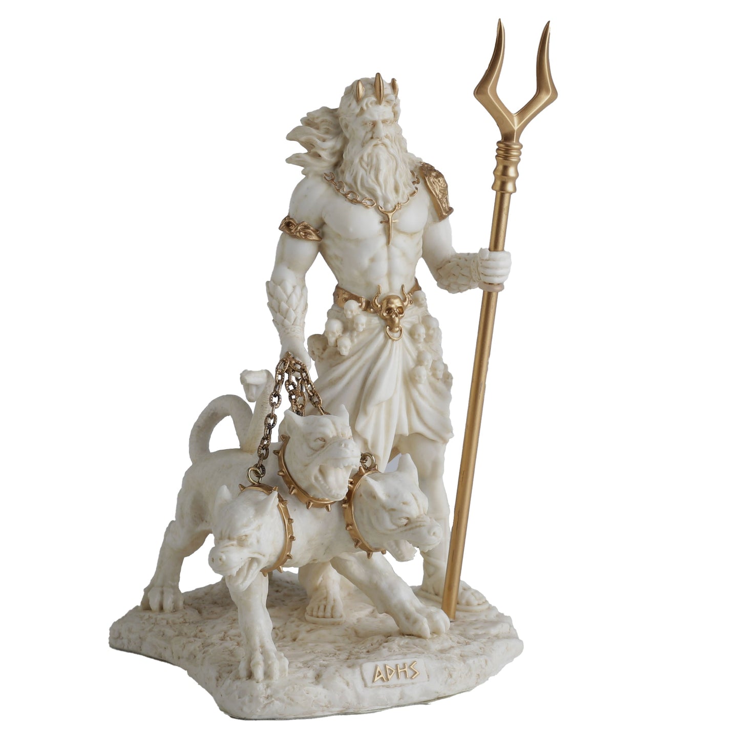 Hades Greek God Of The Underworld With Cerberus 16.5cm Veronese White Statue