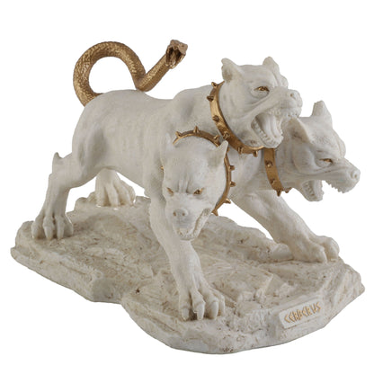 Cerberus The Three Headed Hound Of Hades 19.5cm Veronese White-Gold Statue