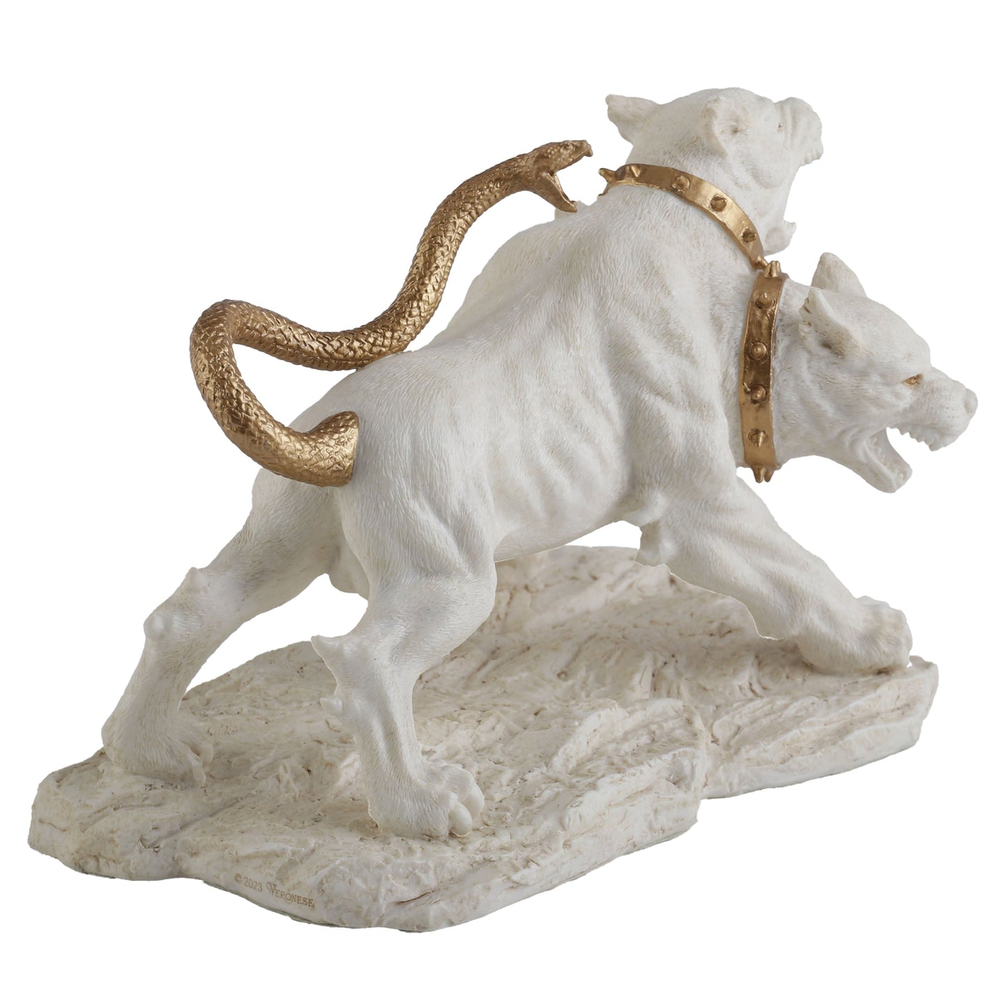 Cerberus The Three Headed Hound Of Hades 19.5cm Veronese White-Gold Statue