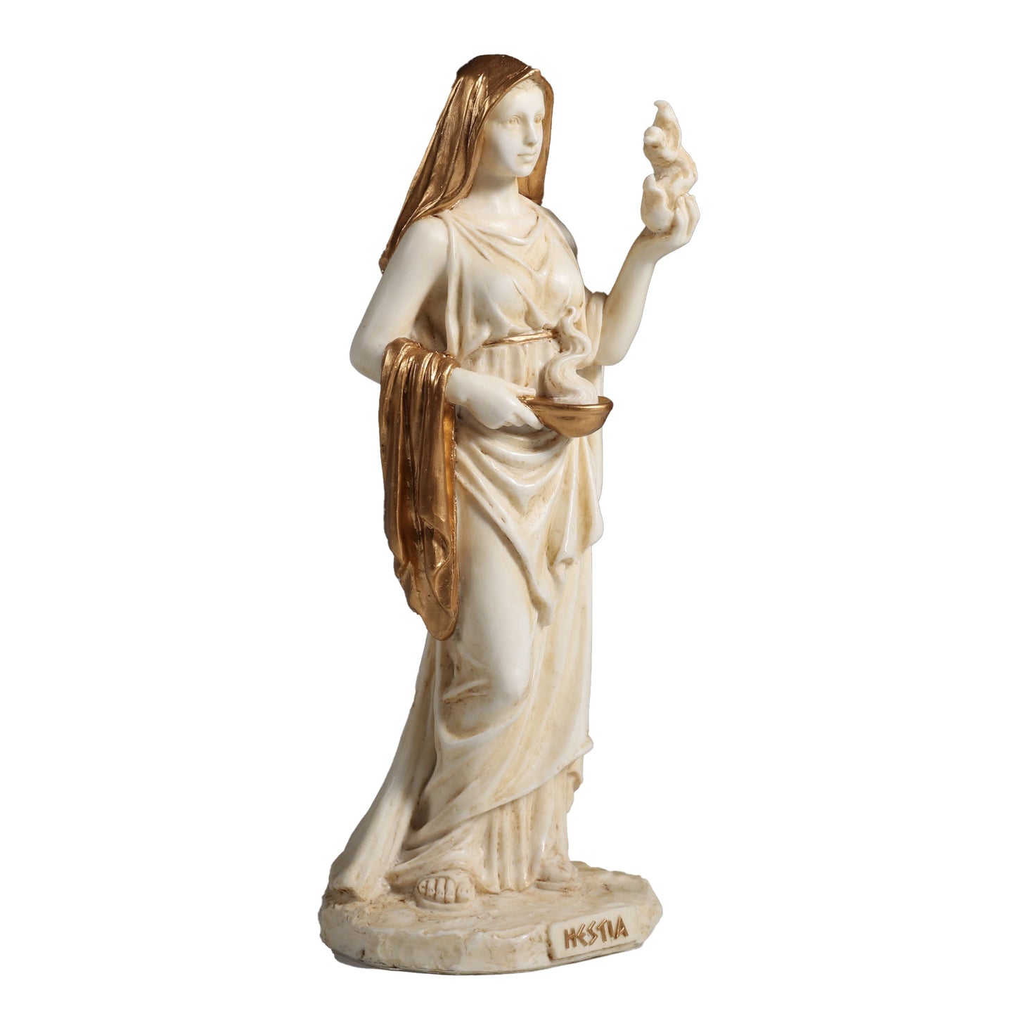 Hestia Greek Goddess Of Home And Hearth 16cm Veronese White Statue