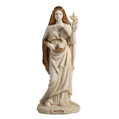 Hestia Greek Goddess Of Home And Hearth 16cm Veronese White Statue