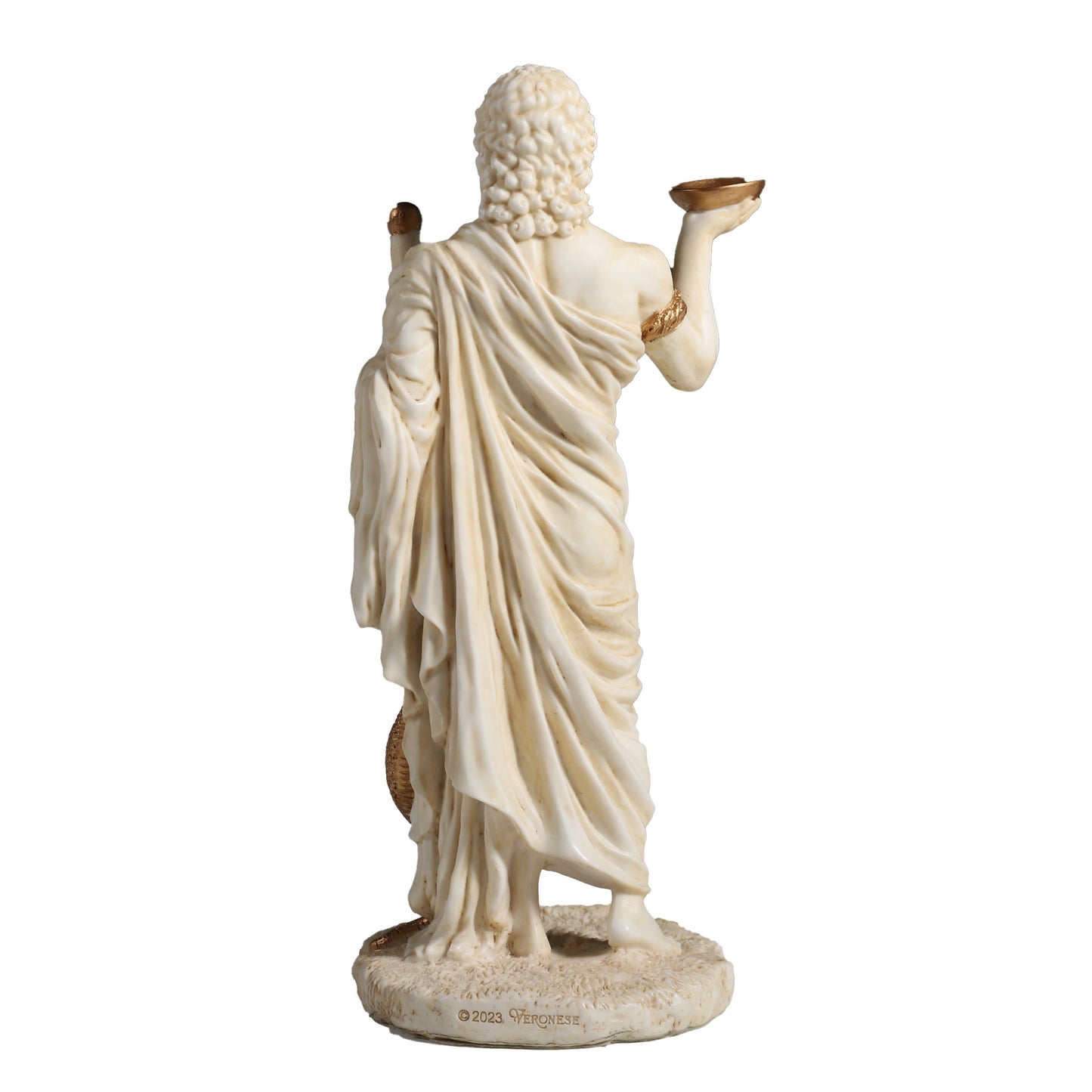 Asclepius Greek God Of Medicine 16cm Veronese White Statue